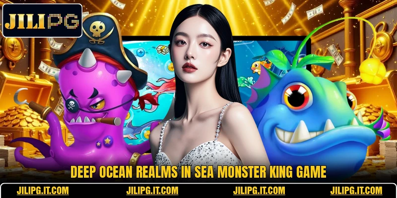 Deep ocean realms in Sea Monster King game
