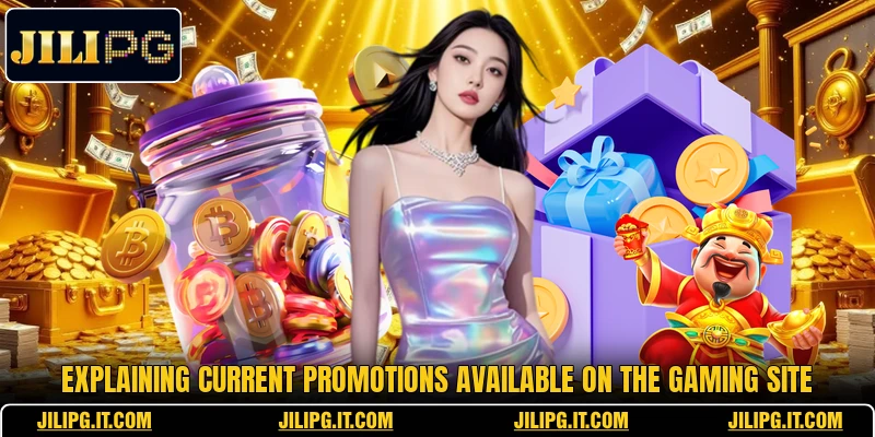 Explaining current promotions available on the gaming site